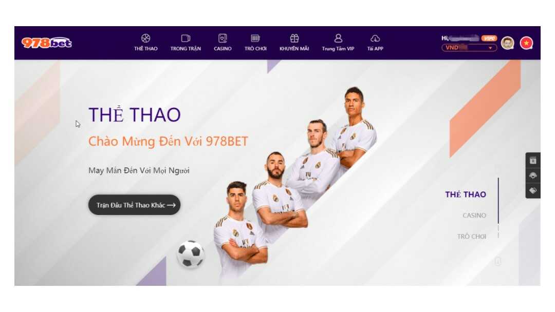 Giao diện đặc trưng của nhà cái 978bet