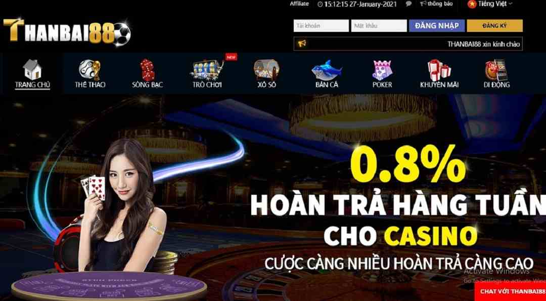Chương trình khuyến mãi hoàn trả giá trị nạp tiền hàng tuần cho casino